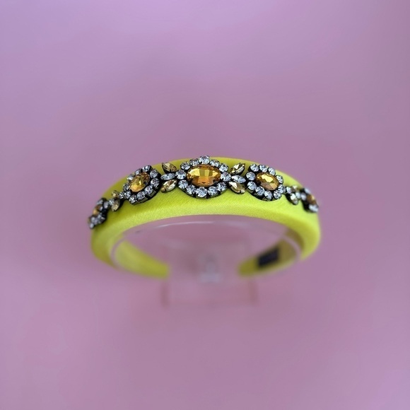 Yellow Fabric Rhinestone Headband - Picture 3 of 6